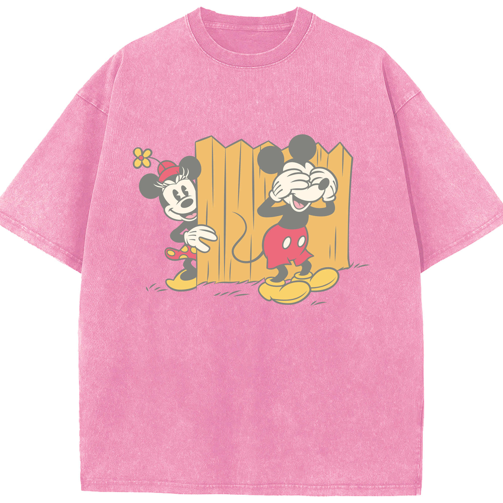 （画像用） ミッキーマウス Mickey Mouse 綿100% ヴィンテージ風 半袖Tシャツ（フロントプリント）